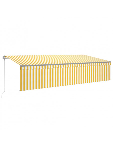 Tenda Retrattile Automatica con Parasole 6x3m Gialla Bianca