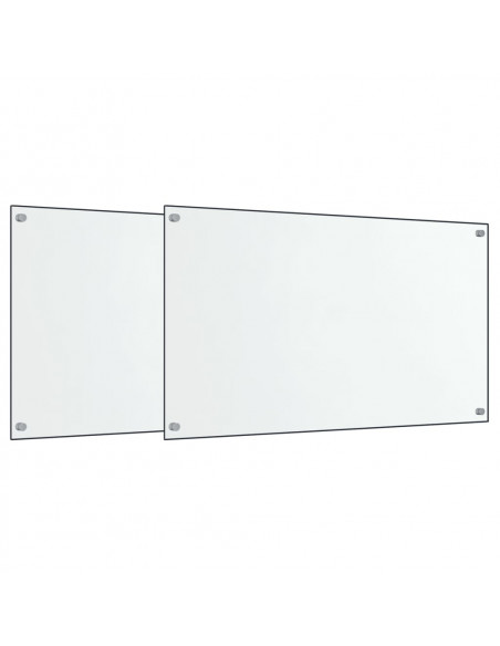 Paraschizzi per Cucina 2 pz Trasparente 70x50cm Vetro Temperato