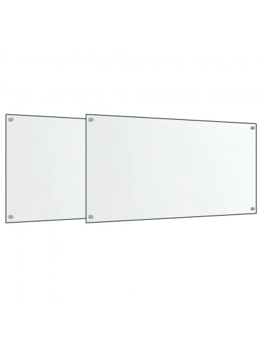 Paraschizzi per Cucina 2 pz Trasparente 80x40cm Vetro Temperato