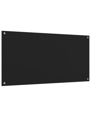 Paraschizzi per Cucina 2 pz Neri 80x50 cm in Vetro Temperato
