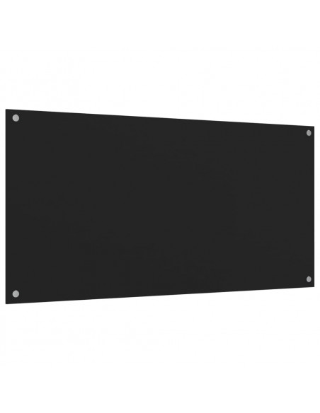 Paraschizzi per Cucina 2 pz Neri 80x50 cm in Vetro Temperato