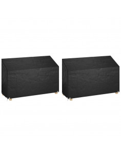 Copri Panche Giardino 2pz 8Occhielli 190x70x70/88cm Polietilene 2