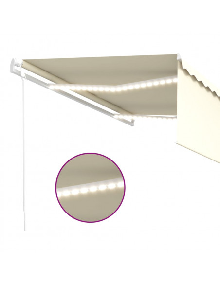 Tenda Automatica con Parasole Sensore Vento e LED 4,5x3 m Crema