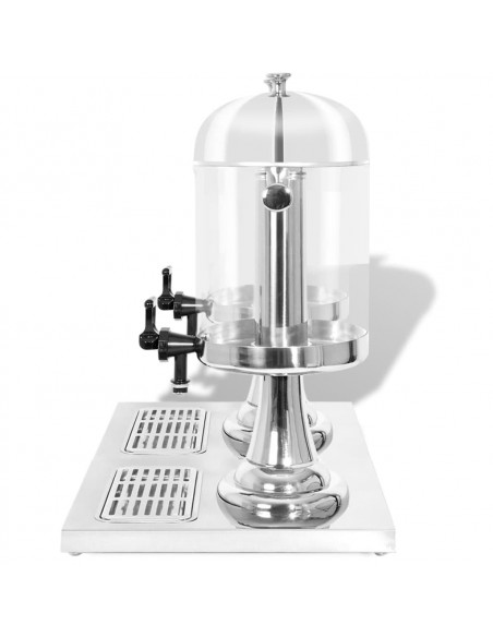 Doppio Distributore di Succhi di Frutta e Bibite Acciaio Inossidabile 2 x 8 L