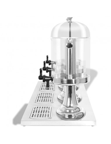 Triplo Distributore di Succhi di Frutta e Bibite Acciaio Inossidabile 3 x 8 L