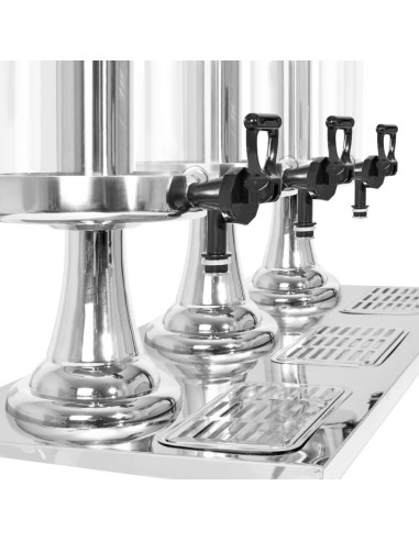 Triplo Distributore di Succhi di Frutta e Bibite Acciaio Inossidabile 3 x 8 L