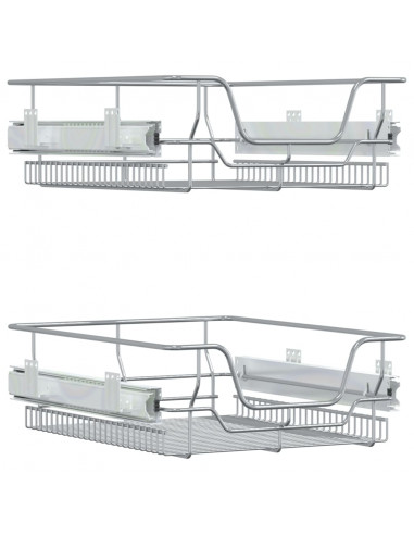 Cestelli in Filo Metallico Estraibili 2 pz Argento 45 cm