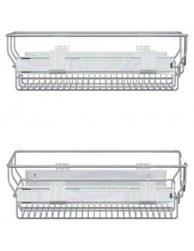 Cestelli in Filo Metallico Estraibili 2 pz Argento 45 cm