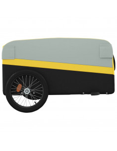 Rimorchio da Bici Nero e Giallo 45 kg in Ferro 2