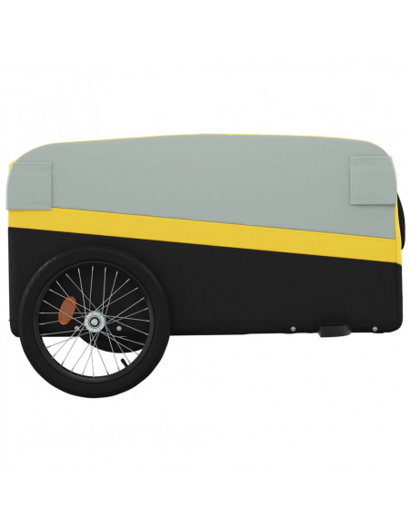 Rimorchio da Bici Nero e Giallo 45 kg in Ferro