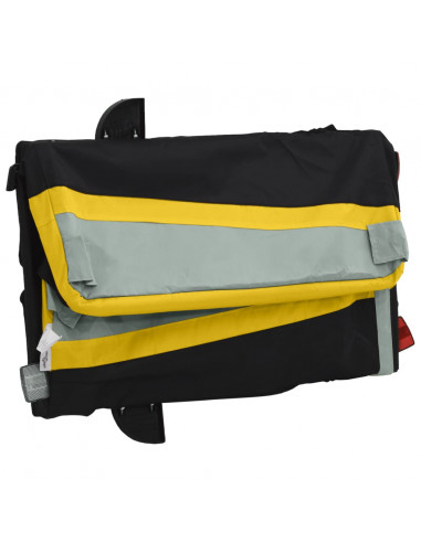 Rimorchio da Bici Nero e Giallo 45 kg in Ferro