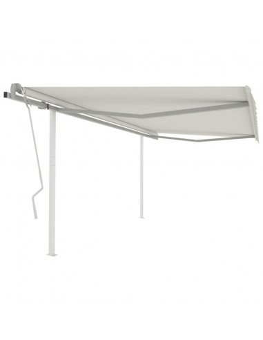 Tenda da Sole Retrattile Manuale con Pali 4x3 m Crema