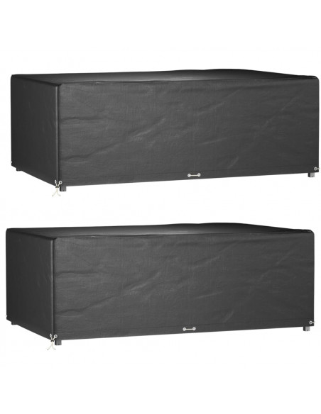 Copri Mobili Giardino 2pz 12Occhielli 213x132x75cm Rettangolare