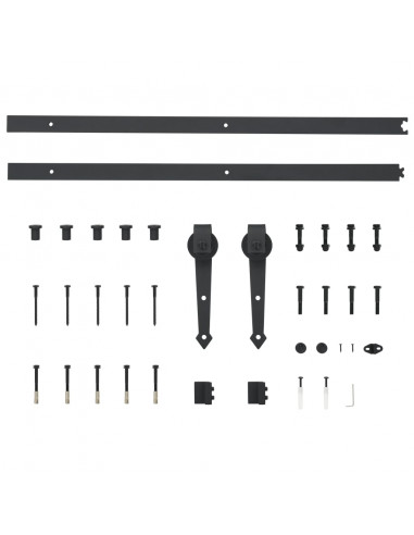 Porta Scorrevole con Set Hardware 70x210 cm Legno Massello Pino