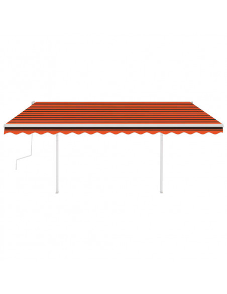Tenda da Sole Retrattile Manuale con Pali 4x3m Arancio Marrone