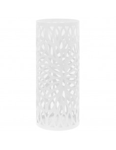 Porta Ombrelli con Motivi a Foglie in Acciaio Bianco 2