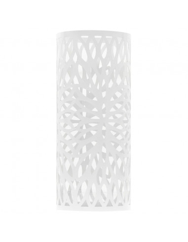 Porta Ombrelli con Motivi a Foglie in Acciaio Bianco