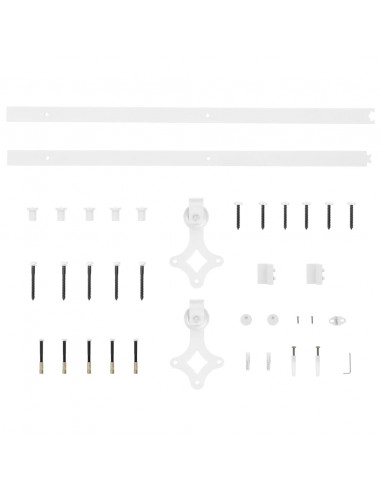 Porta Scorrevole con Set Hardware 85x210 cm Legno Massello Pino