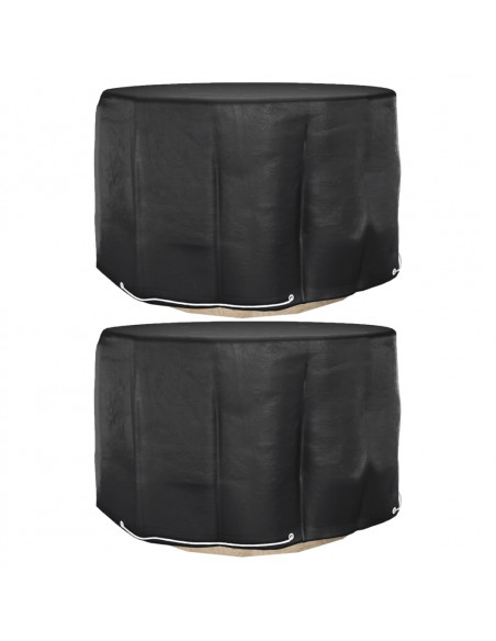 Coperture Mobili da Giardino 2pz 6 Occhielli Ø125x75 cm Rotonde