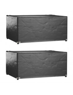 Copri Mobili Giardino 2pz 8 Occhielli 160x120x75cm Rettangolare 2