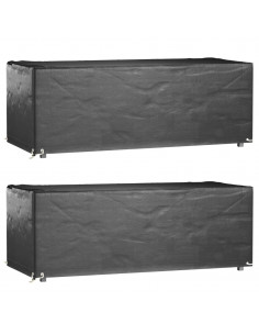 Copri Mobili Giardino 2pz 8 Occhielli 192x82x65cm Rettangolare 2