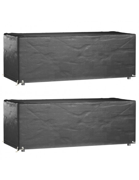 Copri Mobili Giardino 2pz 8 Occhielli 192x82x65cm Rettangolare