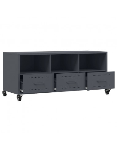 Mobile TV Antracite 100,5x39x43,5 cm Acciaio Laminato a Freddo