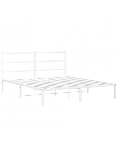 Giroletto con Testiera Metallo Bianco 160x200 cm