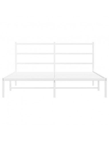 Giroletto con Testiera Metallo Bianco 160x200 cm