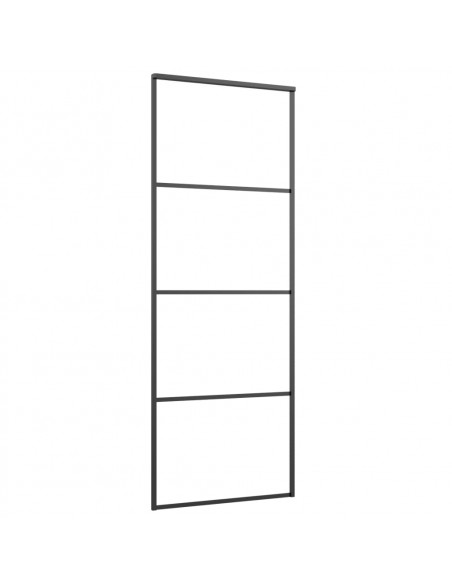 Porta Scorrevole in Alluminio e Vetro ESG 76x205 cm Nera