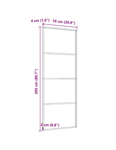 Porta Scorrevole in Alluminio e Vetro ESG 76x205 cm Nera