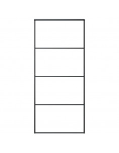 Porta Scorrevole in Vetro ESG e Alluminio 90x205 cm Nera 2