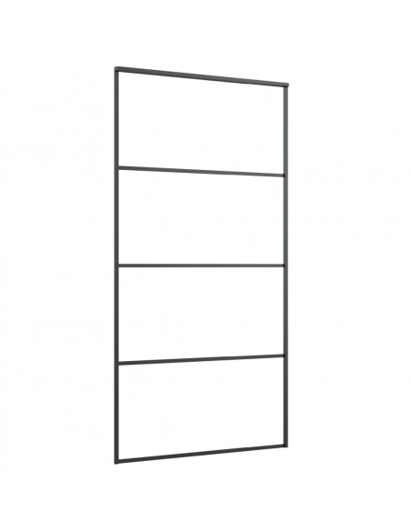 Porta Scorrevole in Vetro ESG e Alluminio 102,5x205 cm Nera