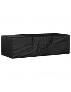 Borsa Porta Cuscini da Giardino Nera 135x40x55 cm Polietilene 2