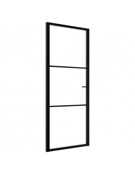 Porta da Interno ESG Vetro e Alluminio 76x201,5 cm Nera