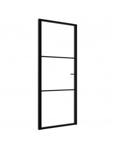 Porta da Interno ESG Vetro e Alluminio 83x201,5 cm Nera 2