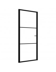 Porta da Interno ESG Vetro e Alluminio 93x201,5 cm Nera 2