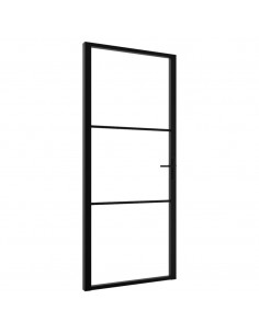 Porta da Interno ESG Vetro e Alluminio 102,5x201,5 cm Nera 2