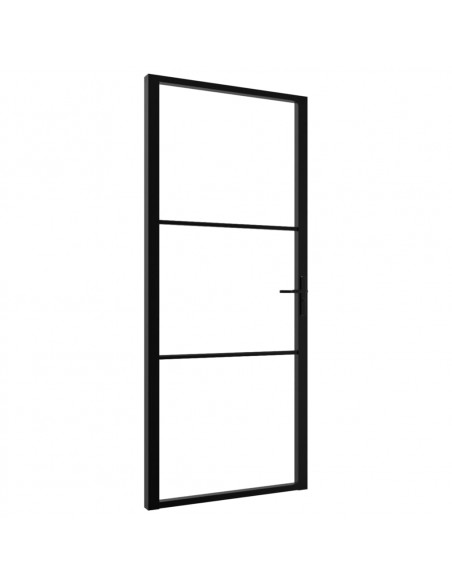 Porta da Interno ESG Vetro e Alluminio 102,5x201,5 cm Nera