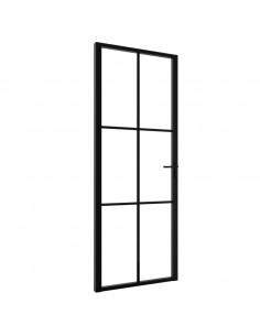 Porta da Interno ESG Vetro e Alluminio 76x201,5 cm Nera 2