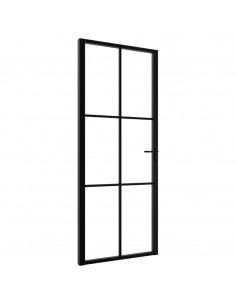 Porta da Interno ESG Vetro e Alluminio 83x201,5 cm Nera 2
