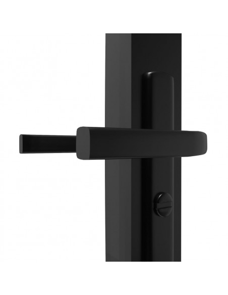 Porta da Interno ESG Vetro e Alluminio 83x201,5 cm Nera