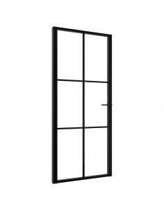 Porta da Interno ESG Vetro e Alluminio 93x201,5 cm Nera 2