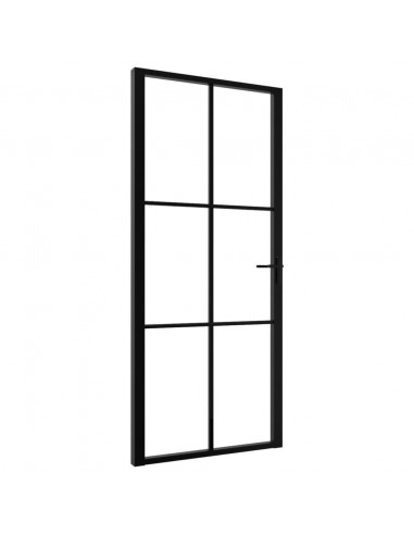 Porta da Interno ESG Vetro e Alluminio 93x201,5 cm Nera