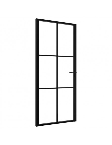 Porta da Interno ESG Vetro e Alluminio 93x201,5 cm Nera