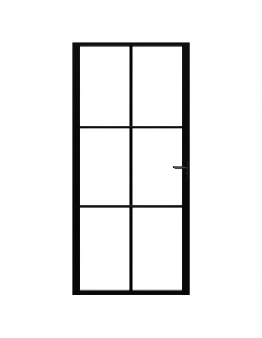 Porta da Interno ESG Vetro e Alluminio 93x201,5 cm Nera