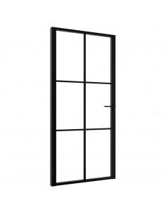 Porta da Interno ESG Vetro e Alluminio 102,5x201,5 cm Nera 2