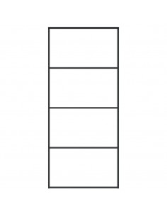 Porta Scorrevole Vetro Smerigliato ESG Alluminio 90x205 cm Nera 2