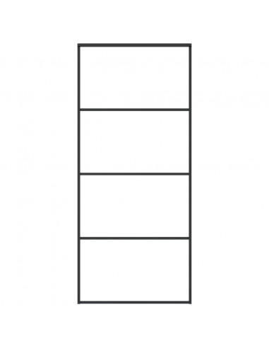 Porta Scorrevole Vetro Smerigliato ESG Alluminio 90x205 cm Nera