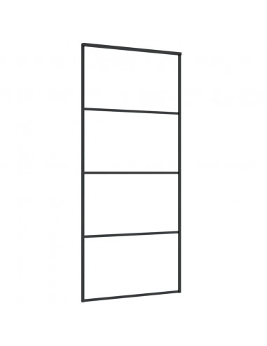 Porta Scorrevole Vetro Smerigliato ESG Alluminio 90x205 cm Nera